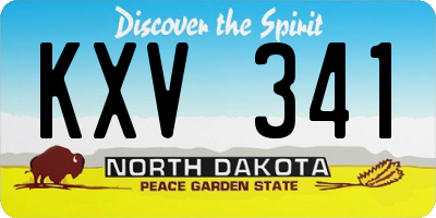 ND license plate KXV341