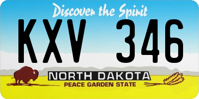 ND license plate KXV346