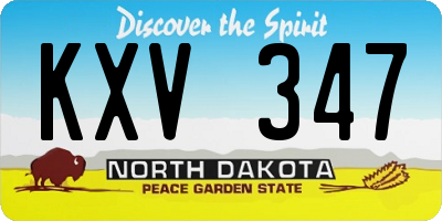 ND license plate KXV347