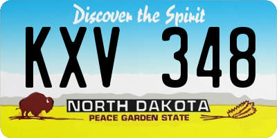 ND license plate KXV348