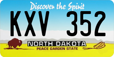 ND license plate KXV352