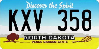 ND license plate KXV358