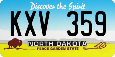 ND license plate KXV359