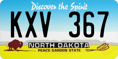 ND license plate KXV367
