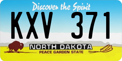 ND license plate KXV371
