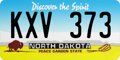 ND license plate KXV373