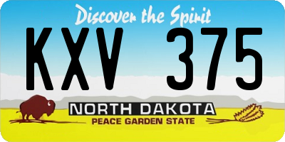 ND license plate KXV375