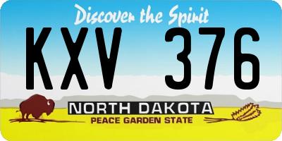 ND license plate KXV376