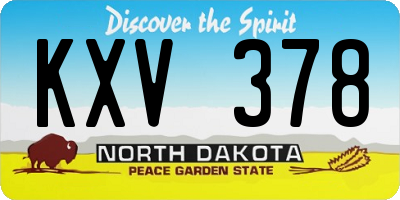 ND license plate KXV378