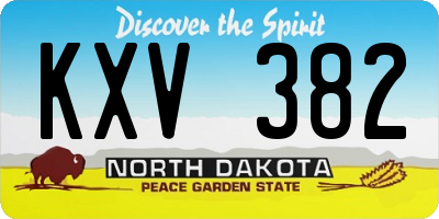 ND license plate KXV382