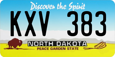 ND license plate KXV383
