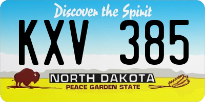 ND license plate KXV385