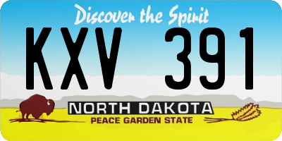 ND license plate KXV391