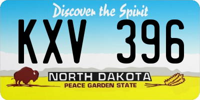 ND license plate KXV396
