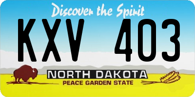 ND license plate KXV403