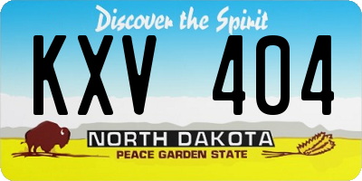 ND license plate KXV404