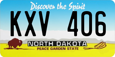 ND license plate KXV406