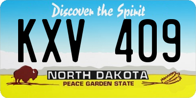 ND license plate KXV409