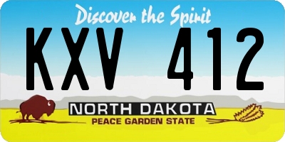 ND license plate KXV412