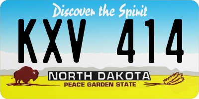 ND license plate KXV414
