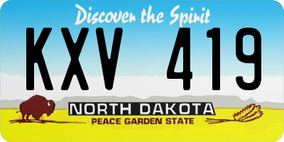 ND license plate KXV419