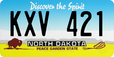 ND license plate KXV421