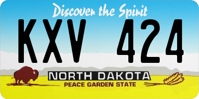 ND license plate KXV424