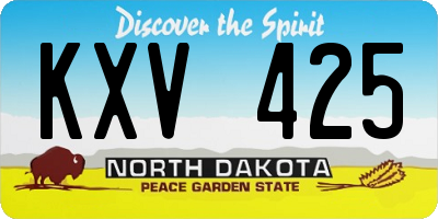 ND license plate KXV425