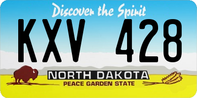 ND license plate KXV428