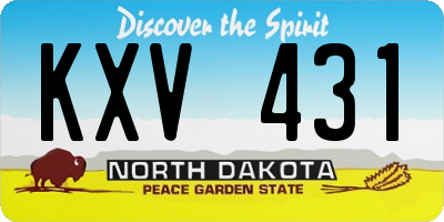ND license plate KXV431