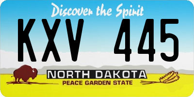 ND license plate KXV445