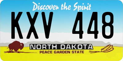 ND license plate KXV448