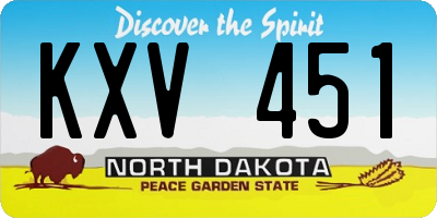 ND license plate KXV451