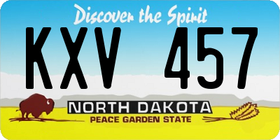 ND license plate KXV457