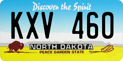 ND license plate KXV460
