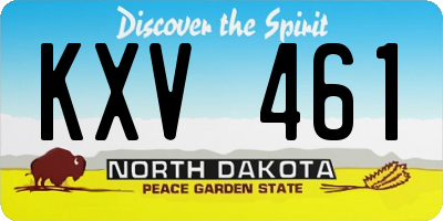 ND license plate KXV461