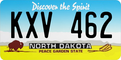 ND license plate KXV462