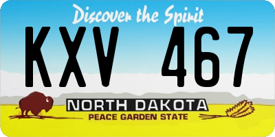 ND license plate KXV467