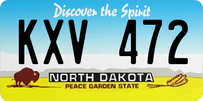 ND license plate KXV472