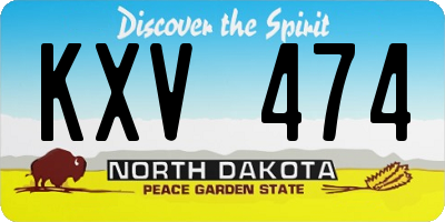 ND license plate KXV474