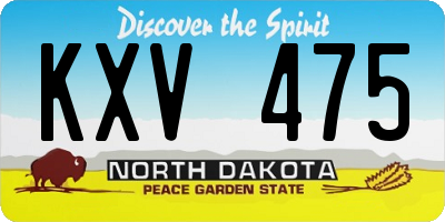 ND license plate KXV475