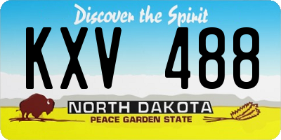 ND license plate KXV488