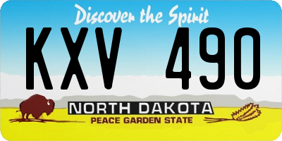 ND license plate KXV490
