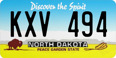 ND license plate KXV494