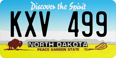 ND license plate KXV499