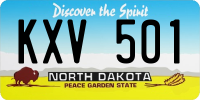 ND license plate KXV501