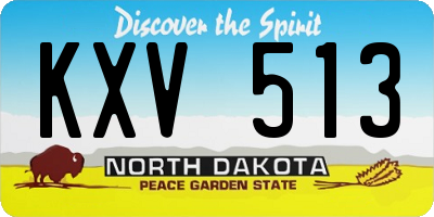 ND license plate KXV513