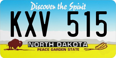 ND license plate KXV515