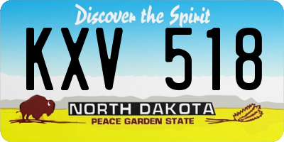 ND license plate KXV518