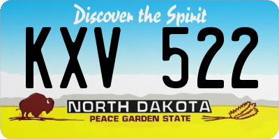 ND license plate KXV522